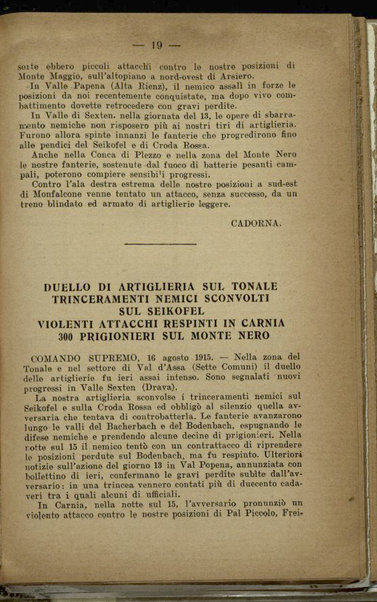 Il diario della nostra guerra : bollettini ufficiali dell'esercito e della marina